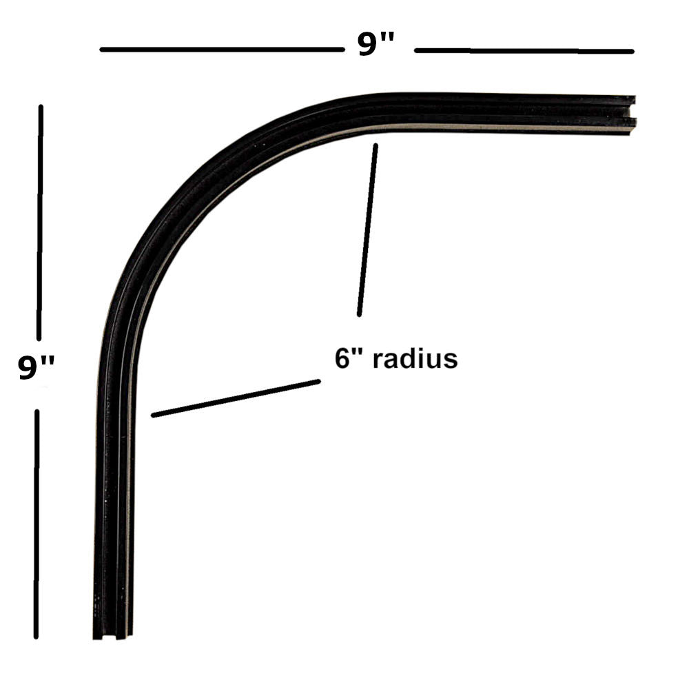 CS drapery track 90 degree bend black