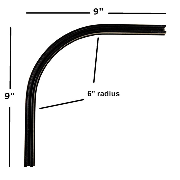 CS drapery track 90 degree bend black