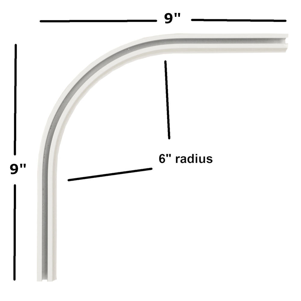 CS drapery track 90 degree bend white