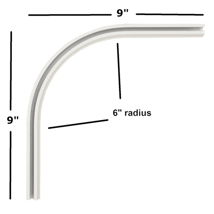 CS drapery track 90 degree bend white