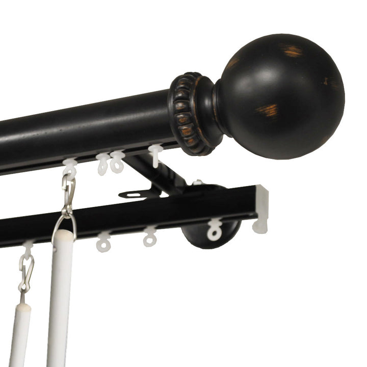Tekno 40 double curtain track black