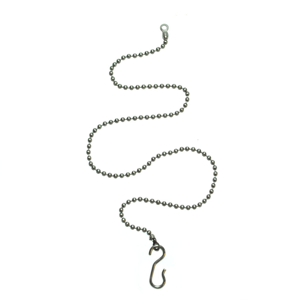 18" drop chain stainless steel with hook