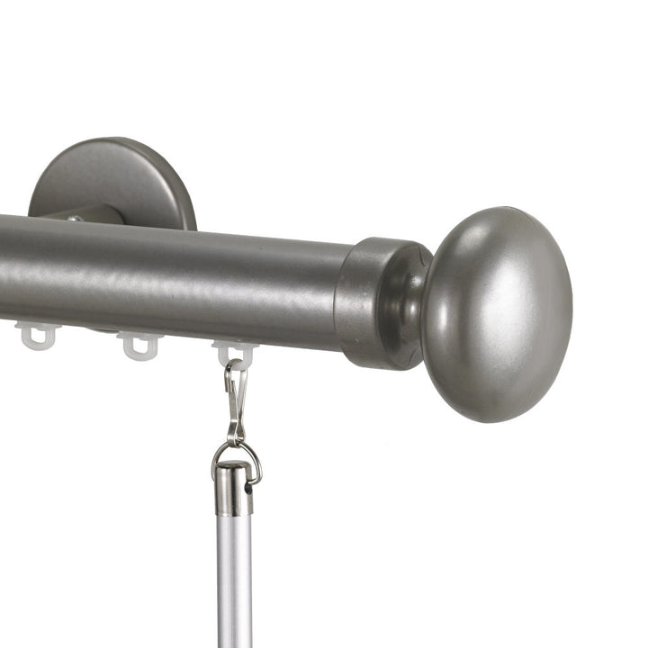 Tekno 25 traverse rod oval finial silver