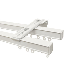 Double curtain track system CS white