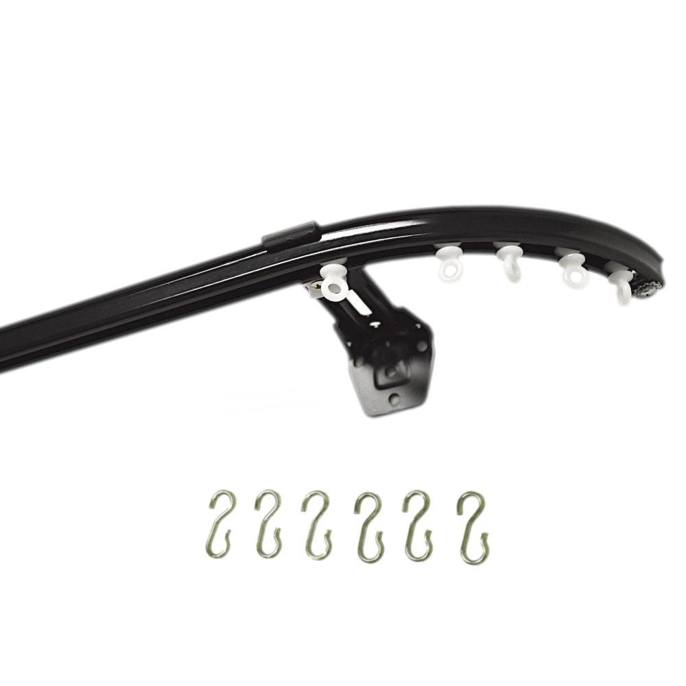KS french return curved curtain rod track black