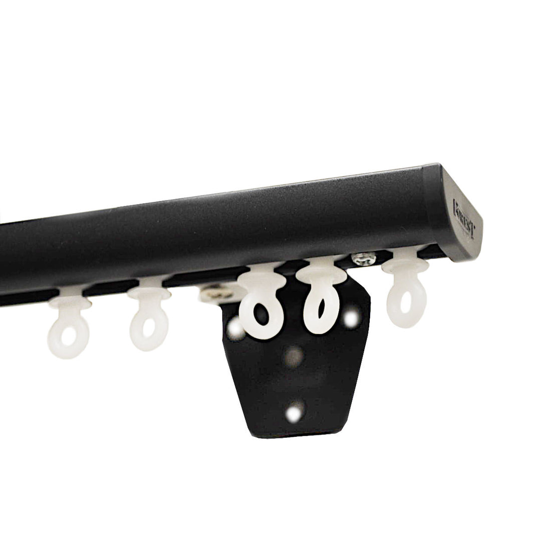 DS curtain track with wall bracket black