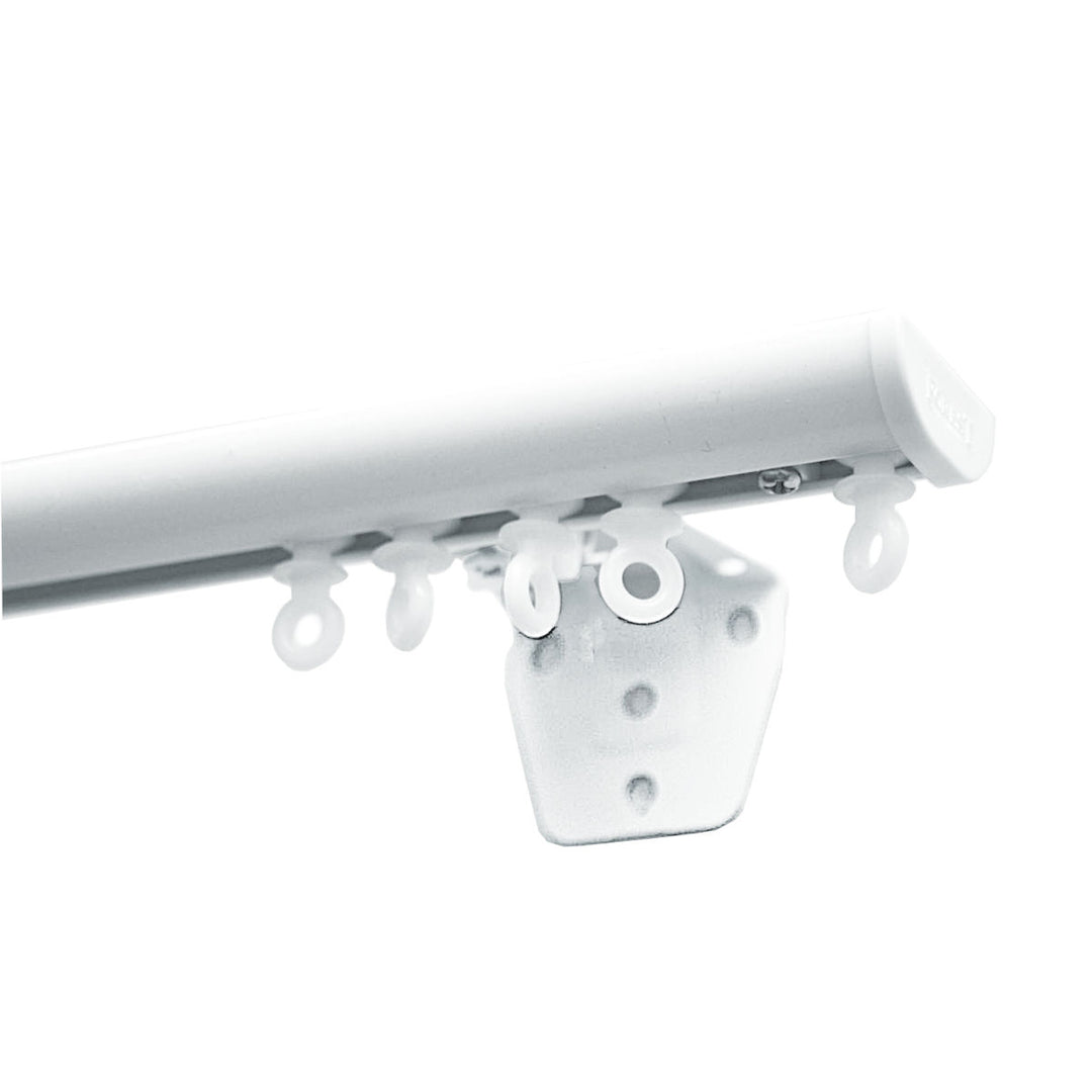 DS curtain track white w/ wall brackets