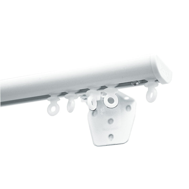 DS curtain track white w/ wall brackets