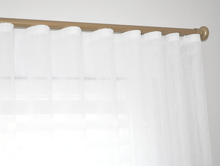 sheer linen wavefold panel white