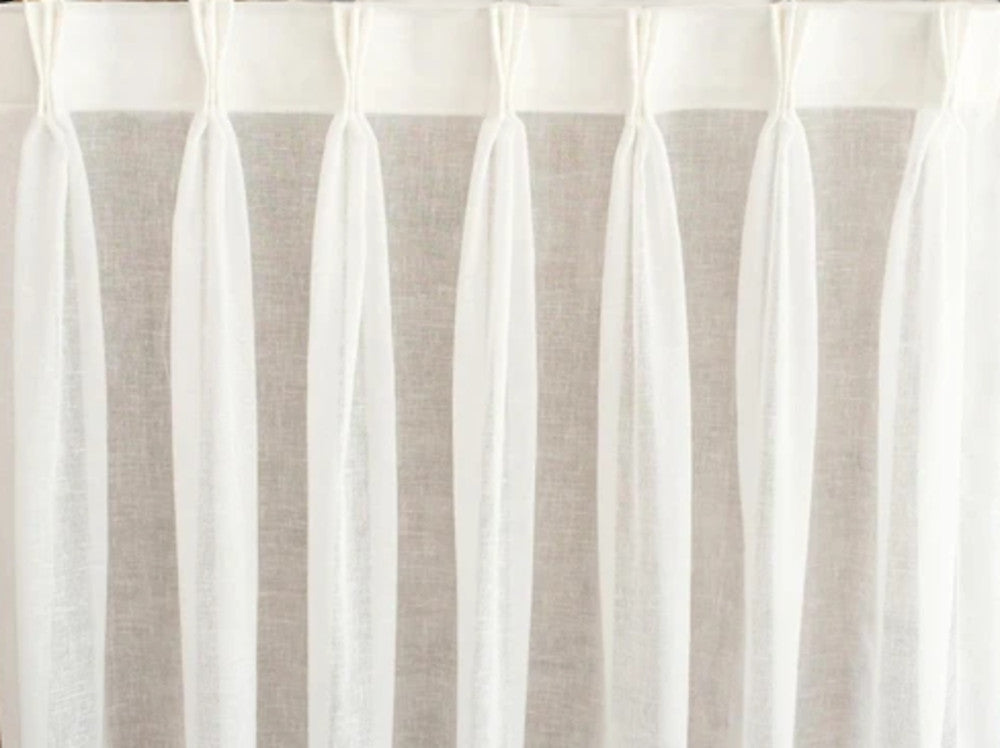 Sheer linen pinch pleat curtain panel