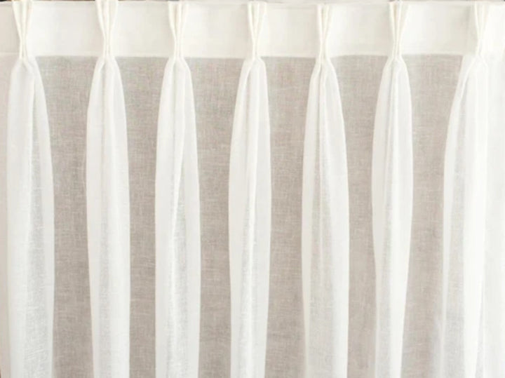 Sheer linen pinch pleat curtain panel