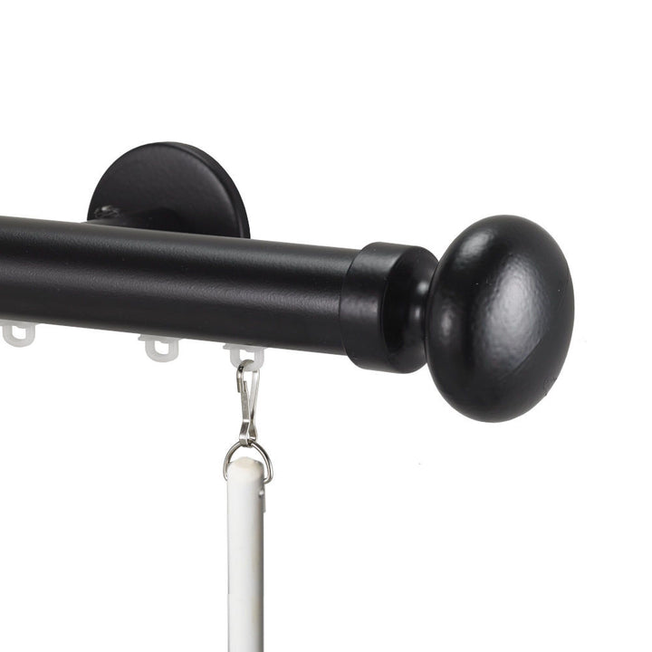 Tekno 25 ripplefold track set w/oval finials black