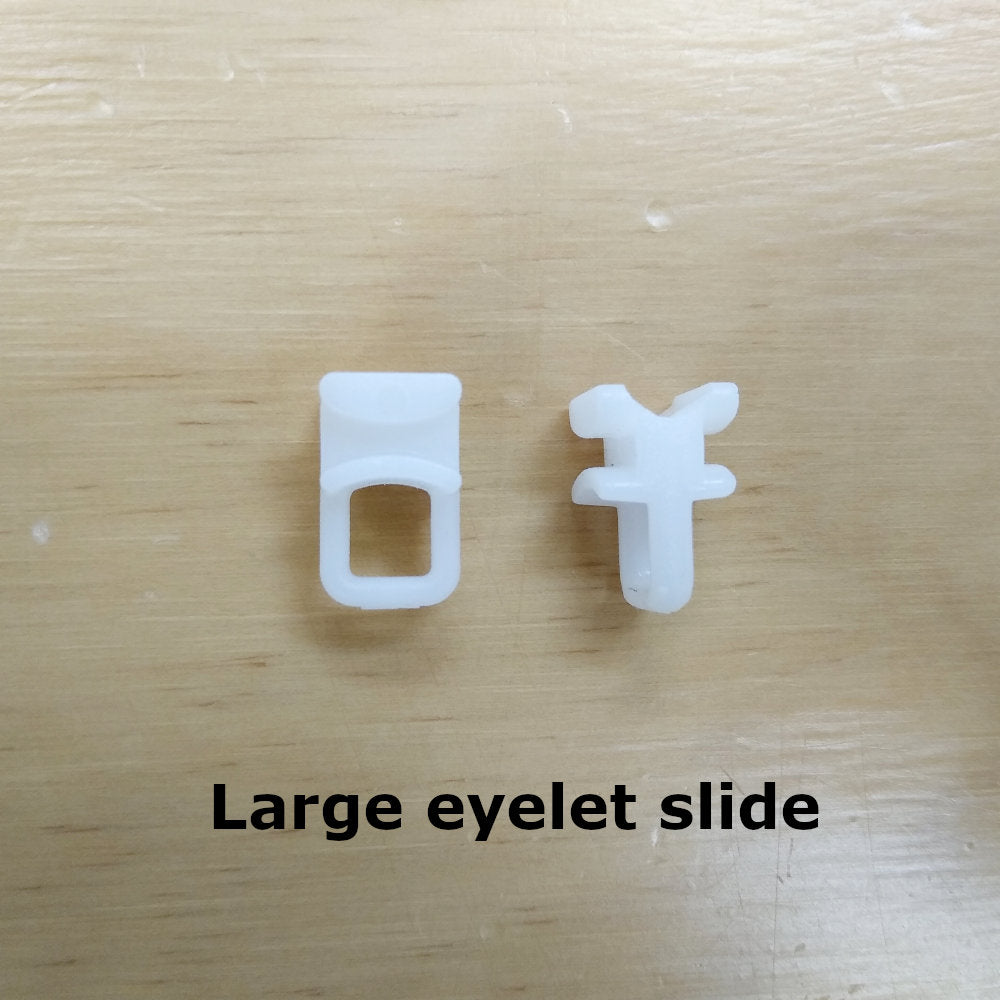 large eyelet slide for pleated hooks