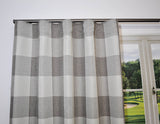 Wave fold drapery track Decor 1 check fabric 