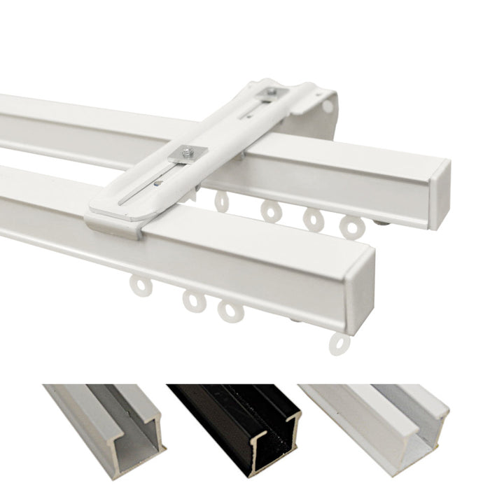 Double curtain track system CS white