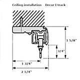 Decor I curtain track ceiling bracket dimensions