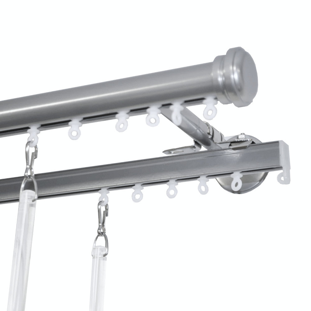 Double Tekno 25/Euro curtain track silver