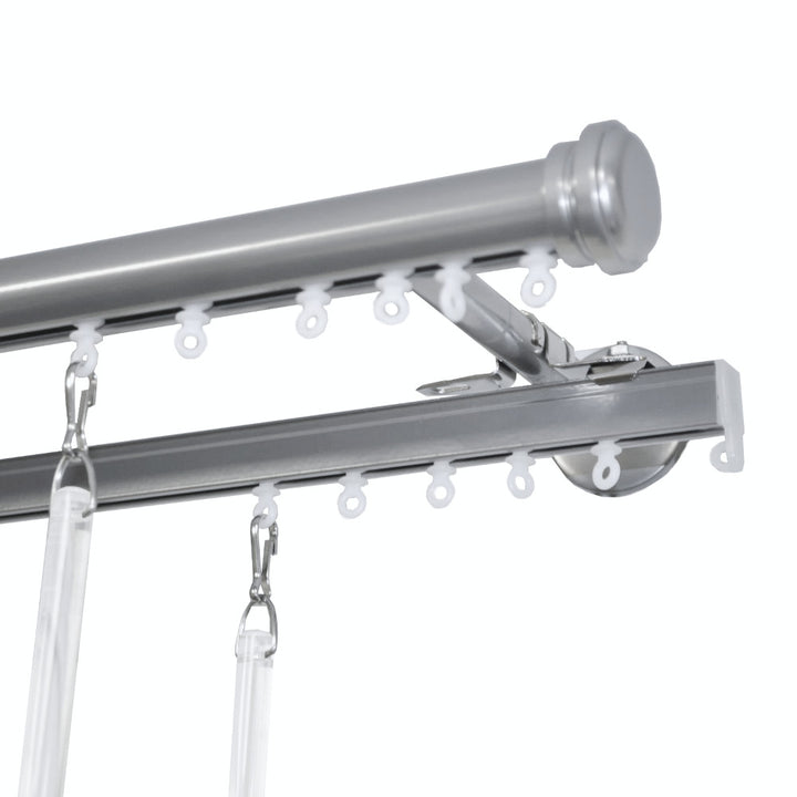 Double Tekno 25/Euro curtain track silver