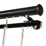 Tekno 40 double curtain track black with end cap