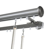 Tekno 40 double curtain track silver with end cap