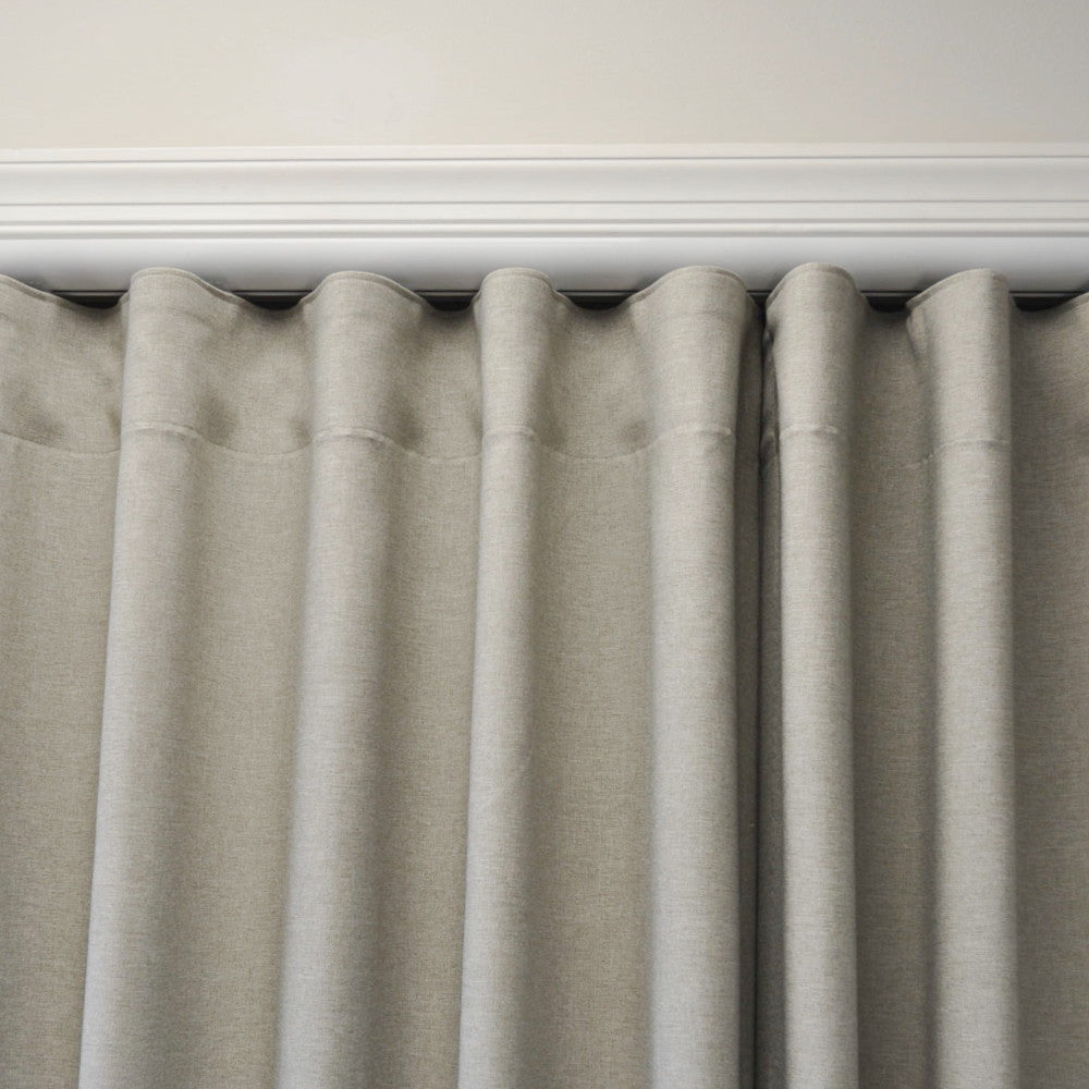Invisible drapery track ripplefold white