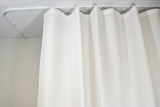 KS track 90 degree bend white curtain