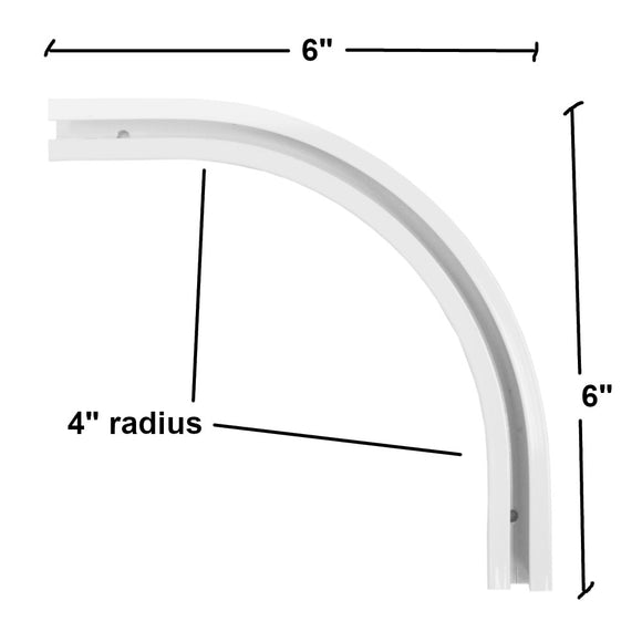 Splices Drapery Recess Track 90 Degree Bend with Splices – Curtain Rod Connection