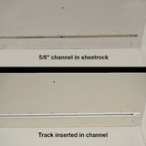 Recess drapery track sheetrock channel
