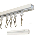 Recess ceiling curtain track with hook carriers