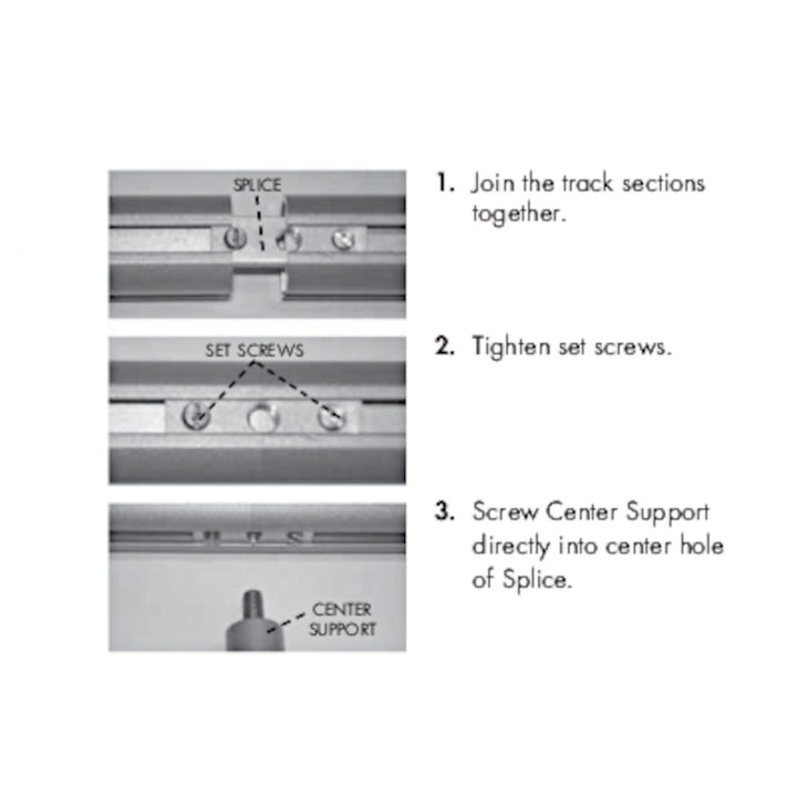 Decorative track splice instructions