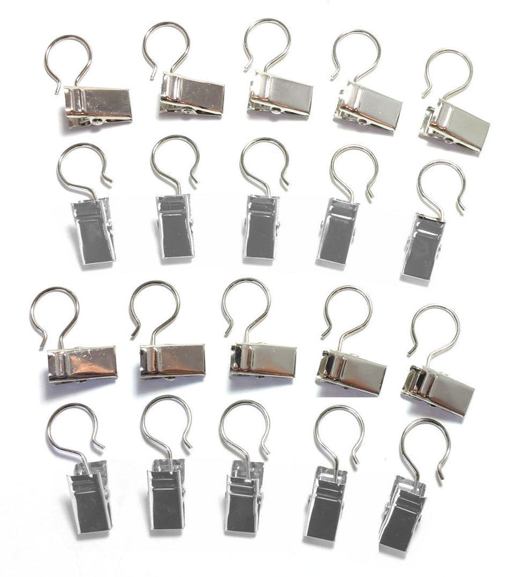Curtain pinch clips to pinch a pleat with exclusive hook design