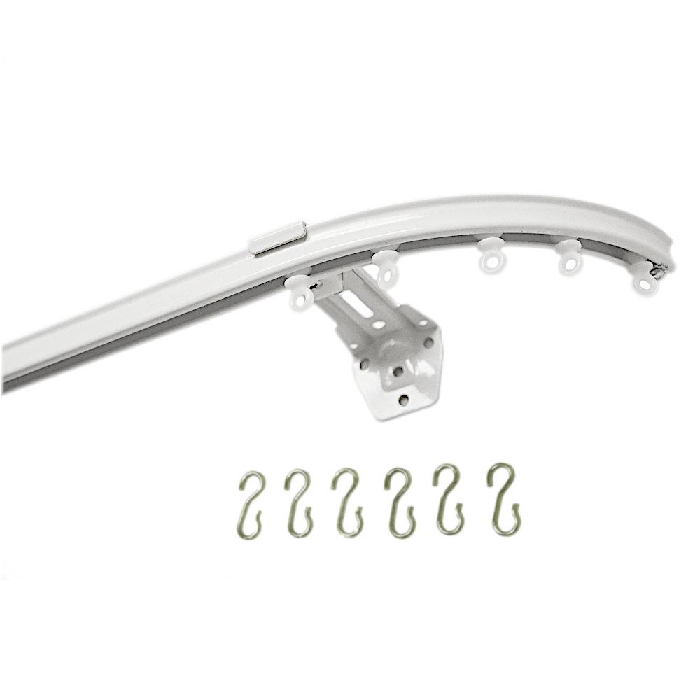 KS french return curved curtain rod track white