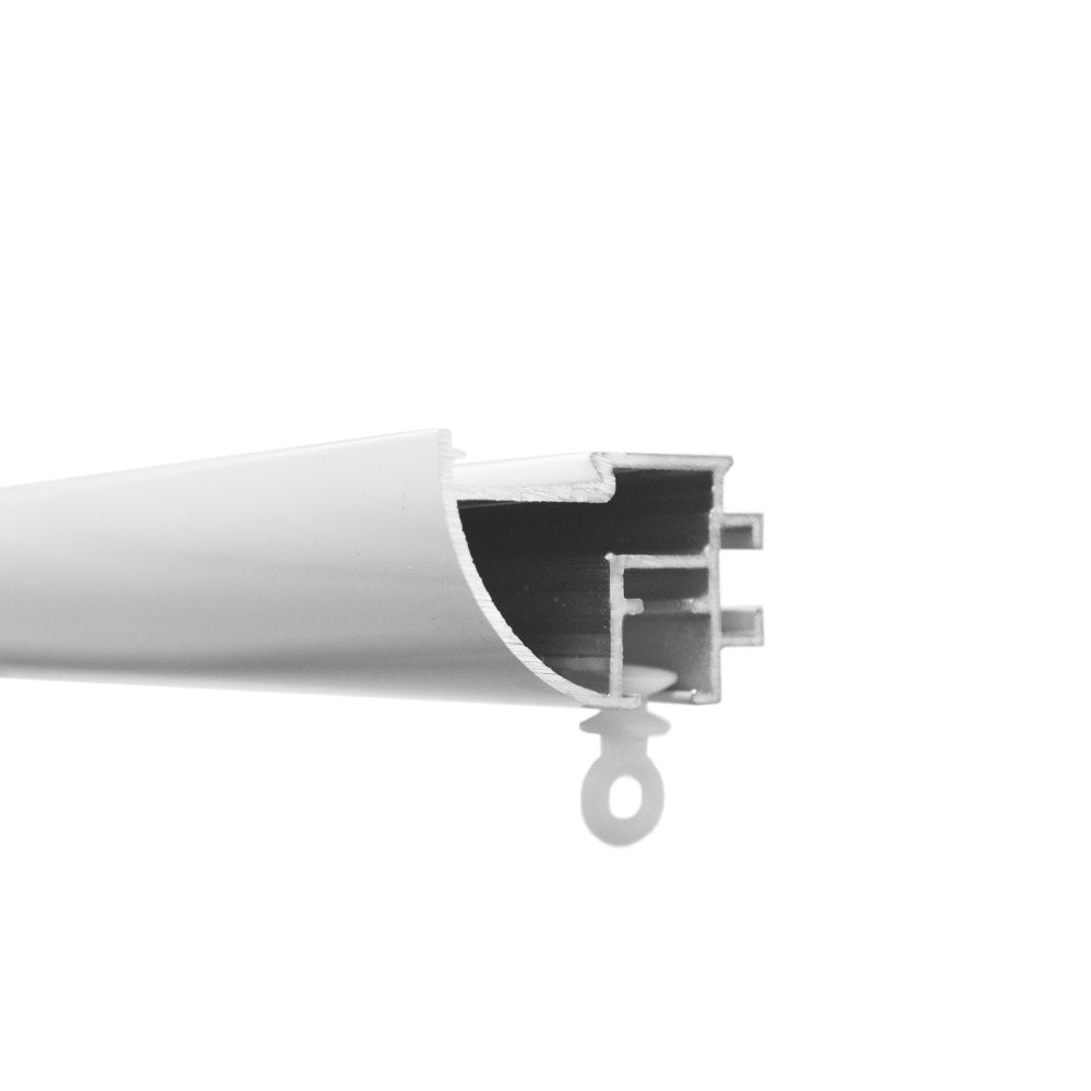 Invisible white curtain track cross section