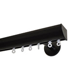 Invisible black curtain track wall mount